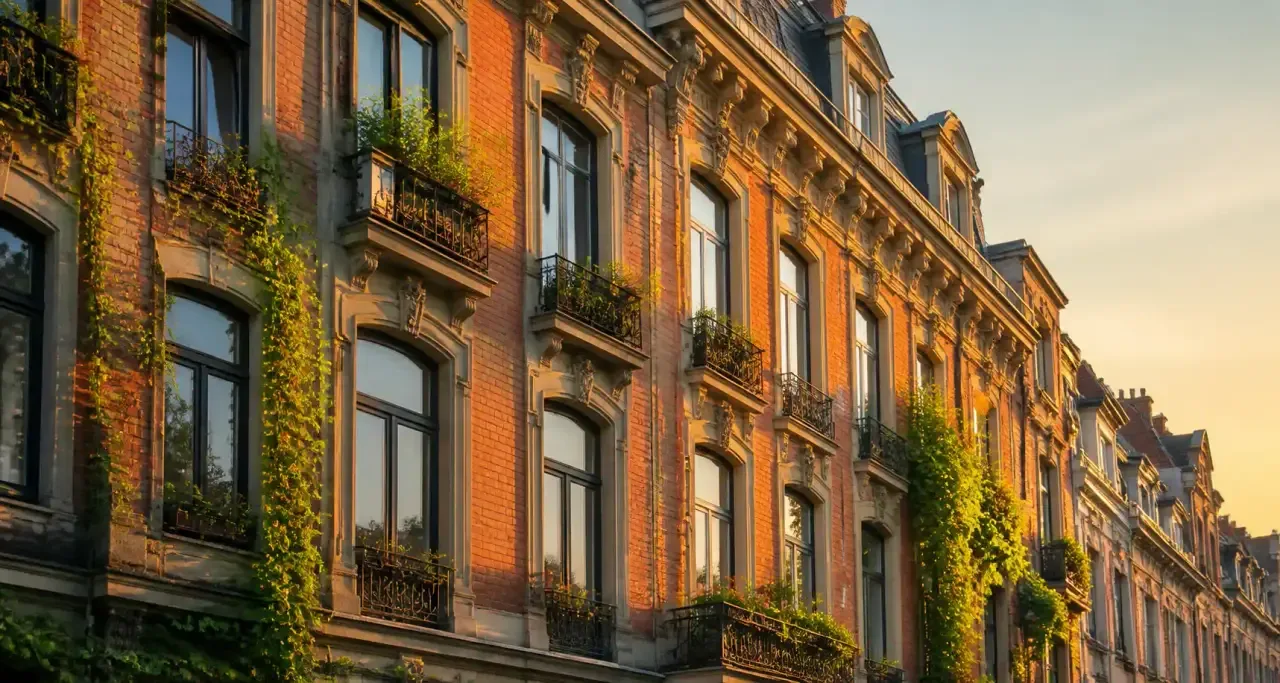 Architecture flamande rénovée dans le quartier de Moulins, à Lille