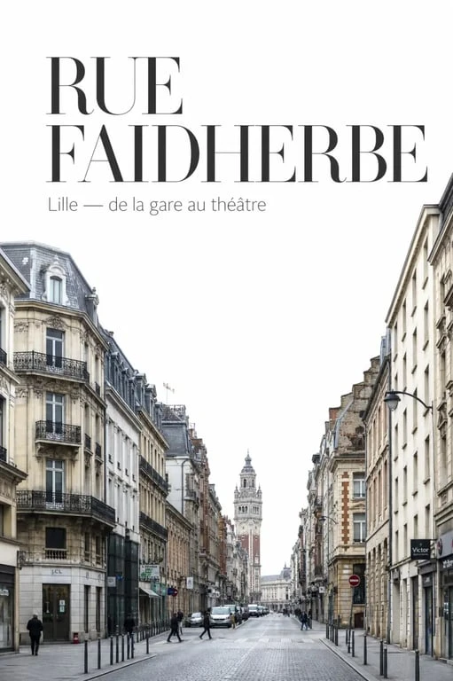 Rue Faidherbe Lille vue en perspective depuis la gare vers le centre