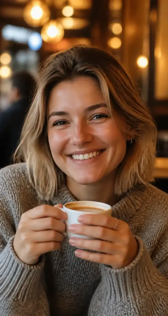 Portrait d'une habitante dans une brasserie lilloise