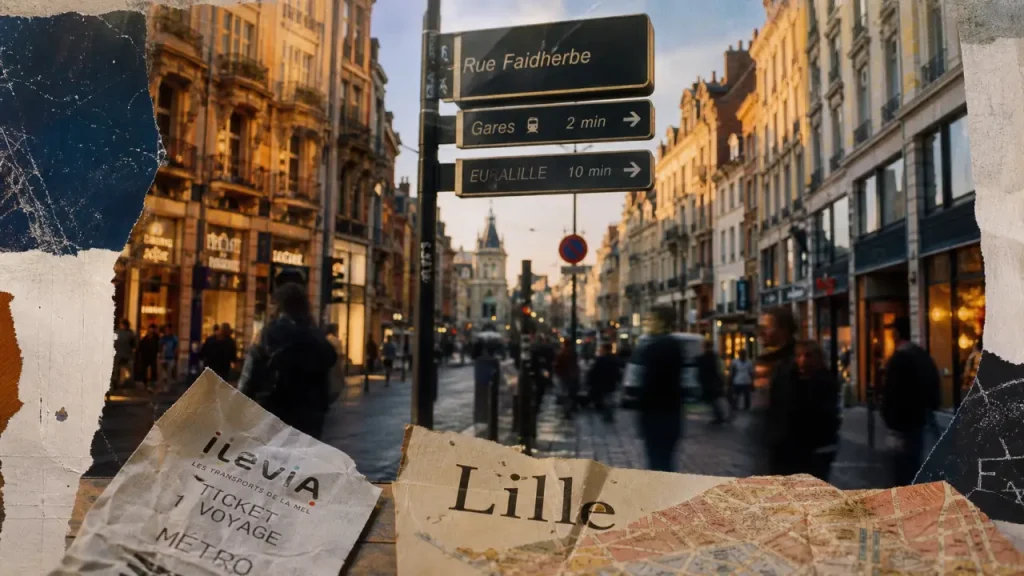 Rue Faidherbe Lille vers Lille-Flandres et le centre commerçant