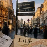 Rue Faidherbe Lille vers Lille-Flandres et le centre commerçant