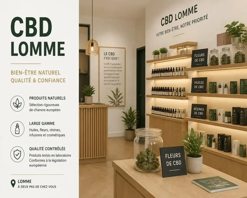 Boutique Concept CBD à Lomme, Lille, proposant des produits de bien-être de qualité.