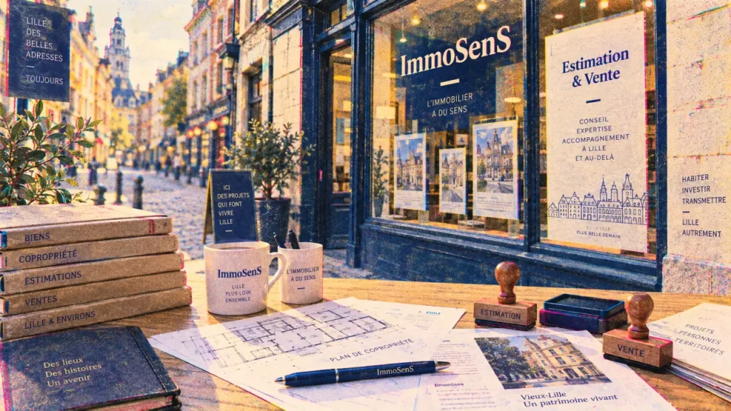 immosens vieux lille : agence estimation & vente, bureau près de la place du Concert