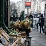 Moulin Lille : marché et entrée métro