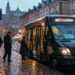 Navette vieux lille marquant l’arrêt à la demande au Vieux-Lille