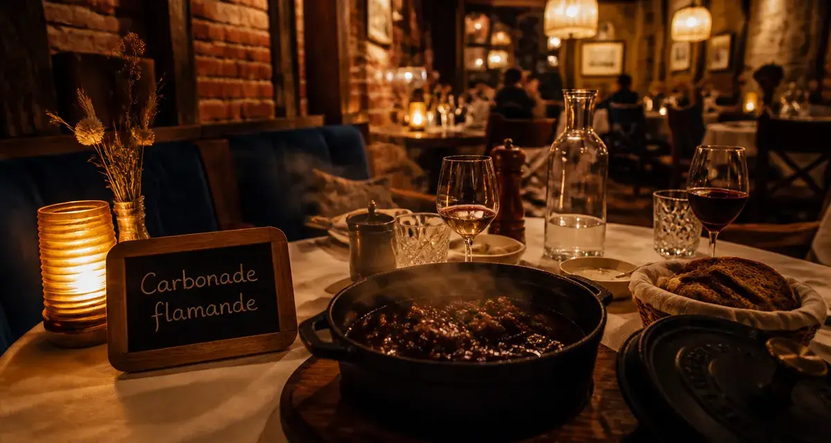 Restaurant l'Orange Bleue Lille : carbonade flamande, salle du Vieux Lille