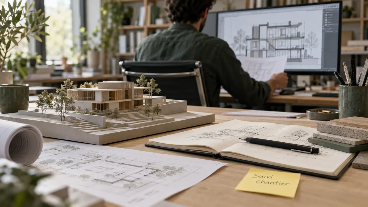 Maquette et plans pour le suivi chantier d un cabinet d architecture Lille