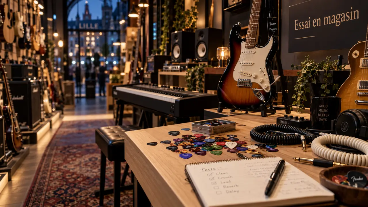 Magasin de musique à Lille : essai en magasin, guitares et accessoires
