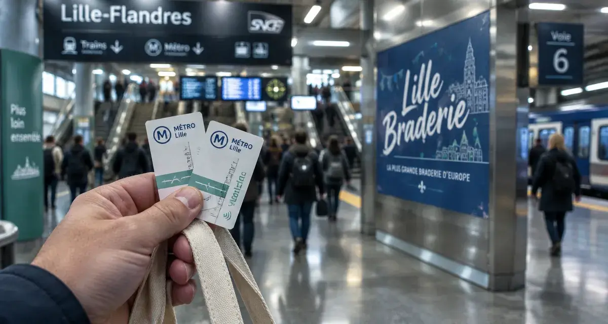 Photo metro lille braderie à Lille-Flandres, billets validés
