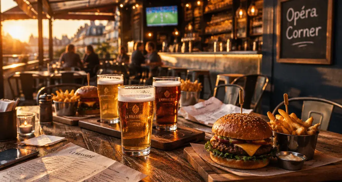 opera corner restaurant lille : brasserie urbaine et bar en soirée